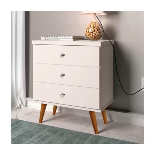 Criado Mudo Branco 3 gavetas Pronta Entrega