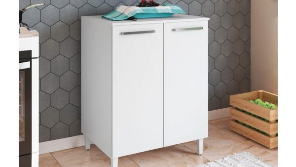 balcão 2 portas poliana móveis paraná branco pronta entrega