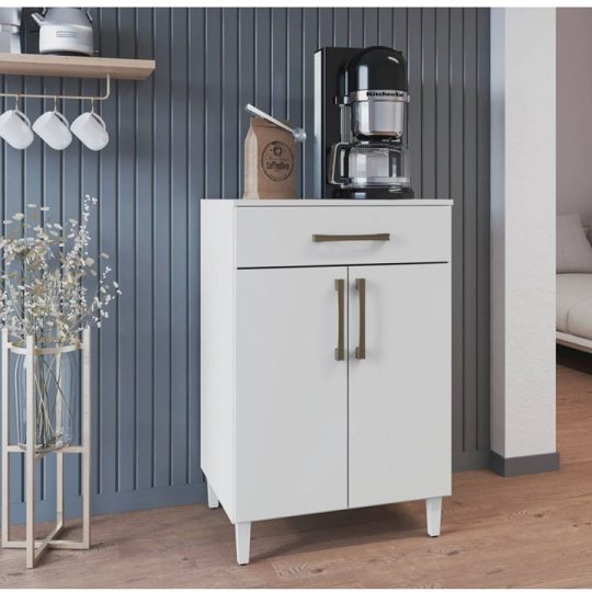 balcão 2 portas pequeno cozinha móveis paraná luna branco