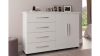 comoda com 2 portas e 4 gavetas com rodinhas moveis primus pronta entrega branca