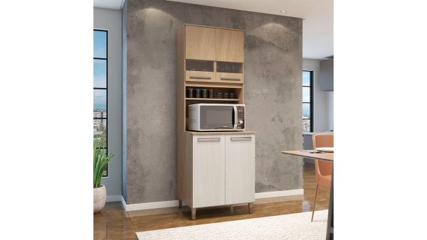 paneleiro cristaleira livia plus móveis paraná pronta entrega offwhite.