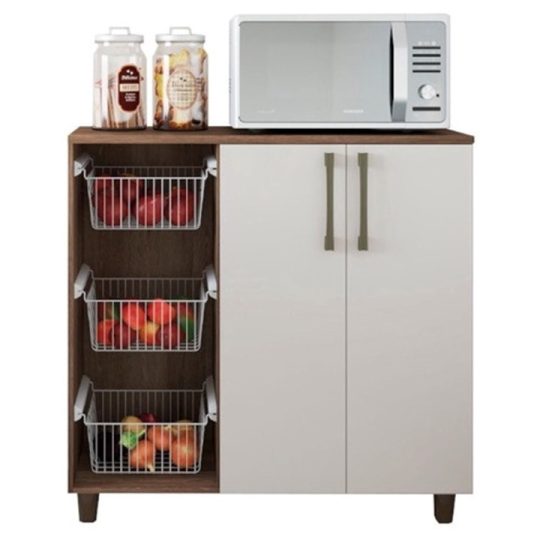 fruteira grande 2 portas com 3 cestos pronta entrega móveis paraná