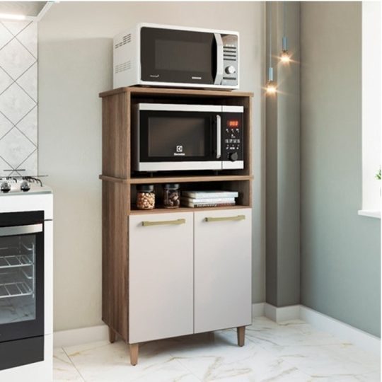 balcão forno e microondas torre quente com 2 portas pronta entrega ana plus móveis paraná