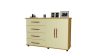 comoda com 2 portas e 4 gavetas com rodinhas moveis primus pronta entrega offwhite
